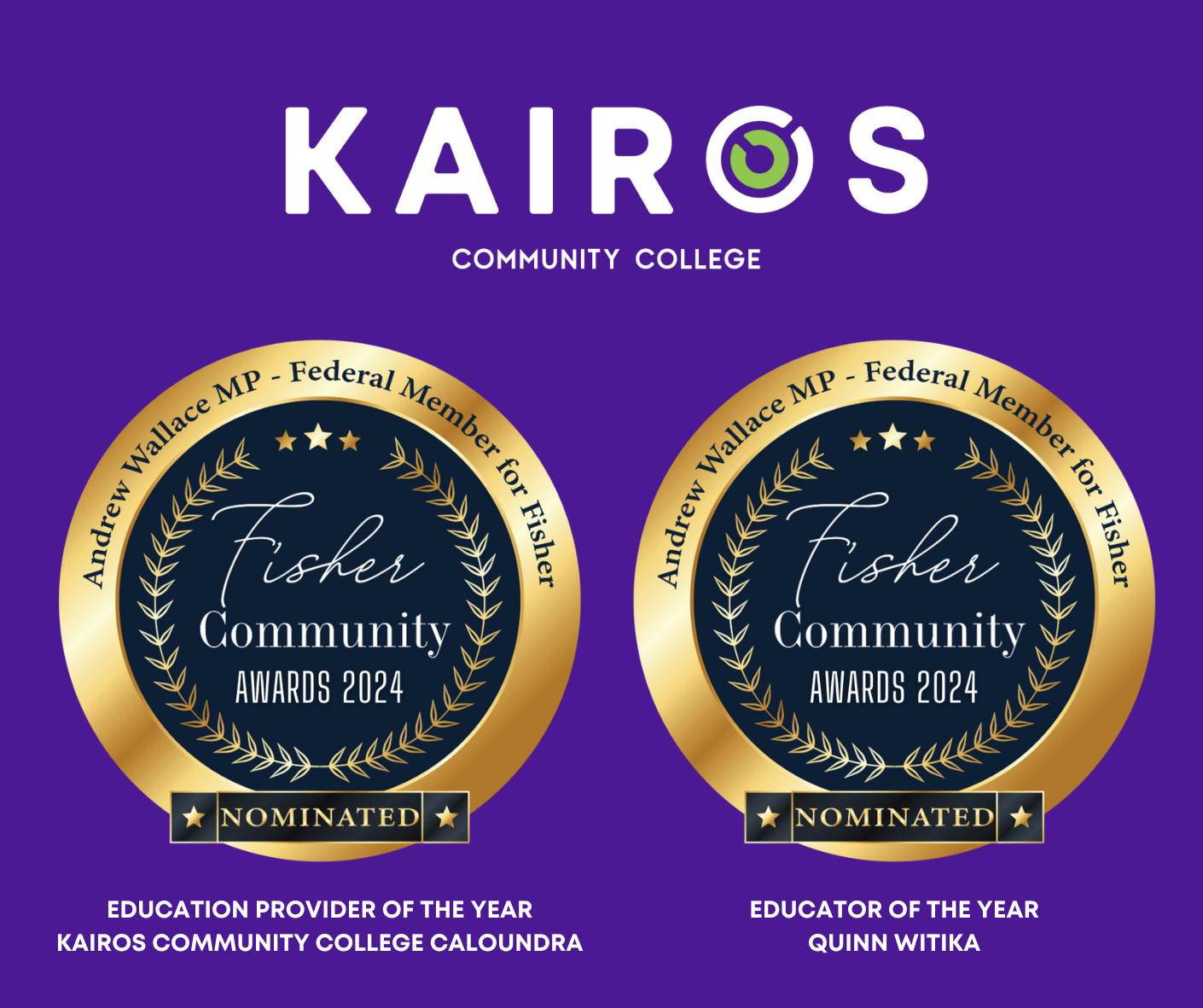 Kairos honoured as Fisher’s top Education Provider for second year